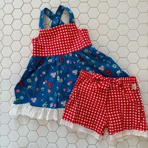 Wildflowers Red and Blue Gingham Set